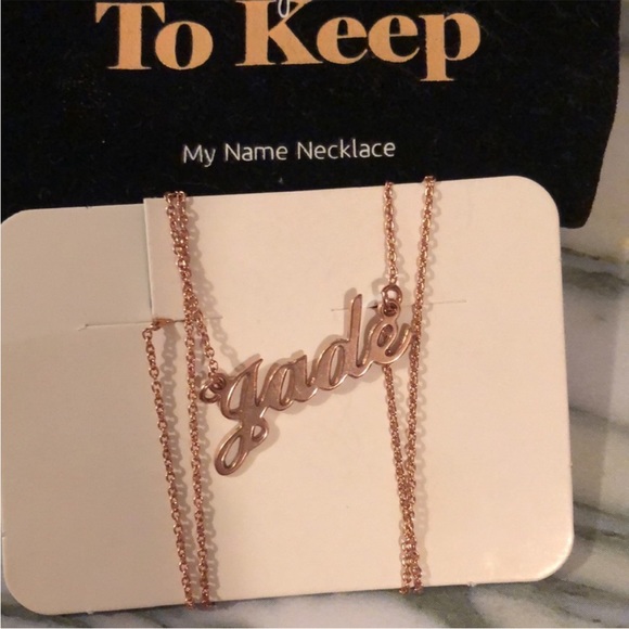 Personalized JADE Name Necklace Rose Gold - Picture 2 of 4